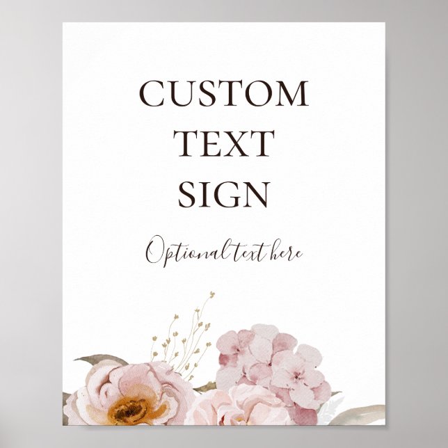 Modern Blush Floral | Cards and Gifts Custom Poster (Front)