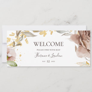 Modern Blush Floral   Hanging Seating Chart Header