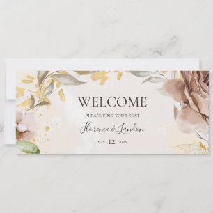 Modern Blush Floral   Marble Seating Chart Header