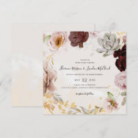 Modern Blush Floral | Marble Square Wreath Wedding