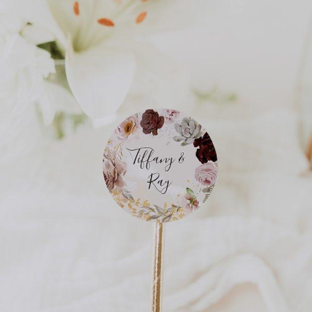 Modern Blush Floral Marble Wedding Envelope Seals (Creator Uploaded)