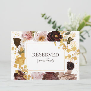 Modern Blush Floral Reserved Sign
