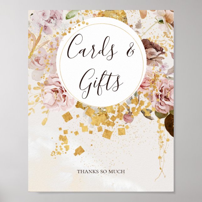 Modern Blush Floral | Watercolor Cards and Gifts Poster (Front)
