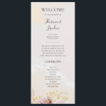 Modern Blush Floral | Watercolor Wedding Program Programme<br><div class="desc">This modern blush floral | watercolor wedding program is perfect for your elegant boho luxury rose gold, sage green, blush pink wedding. Design features a gold foil frame or bouquet with rustic red peach spring peony, a classic whimsical watercolor succulent flower, greenery including fern and eucalyptus, with appearances of a...</div>