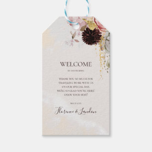 Modern Blush Floral   Watercolor Wedding Welcome Gift Tags