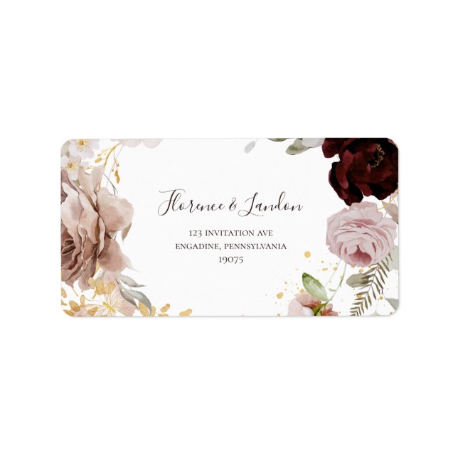 Modern Blush Floral | Wedding RSVP Address Labels (Front)