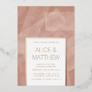 modern blush gold abstract wedding