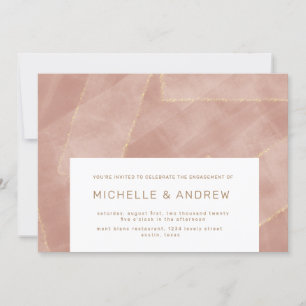 modern blush gold engagement party invitation