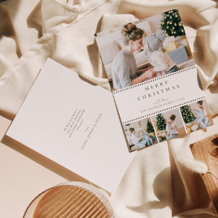 Modern Blush Multi Photo Christmas Holiday Card