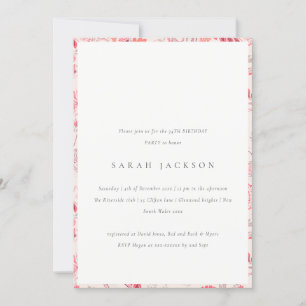 Modern Blush Paisley Typography Any Age Birthday Invitation