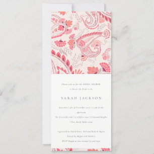 Modern Blush Paisley Typography Bridal Shower Invitation