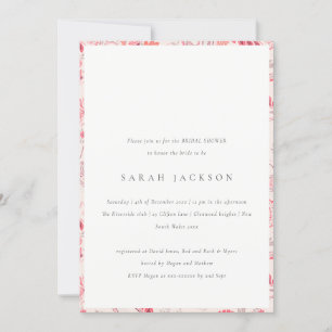 Modern Blush Paisley Typography Bridal Shower Invitation