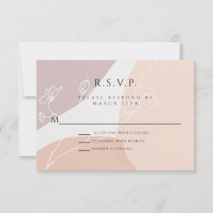 Modern Blush Peach Botanical RSVP Response Card