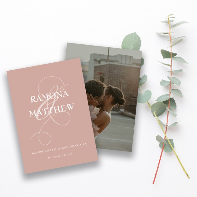 Modern Blush Photo Ampersand  Save The Date (Creator Uploaded)
