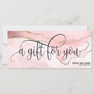 Modern Blush Pink Agate Certificate Gift Card