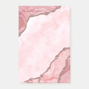 Modern Blush Pink Agate Geode  Post-it Notes
