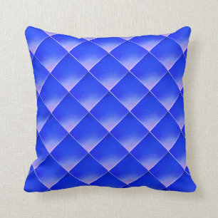 Modern blush pink and blue plaid watercolor cushion