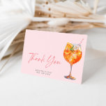 Modern Blush Pink Aperol Spritz Bridal Shower Thank You Card<br><div class="desc">Express your heartfelt gratitude with these modern blush pink Aperol Spritz bridal shower thank you cards. Perfectly capturing the essence of sophistication and celebration, these thank you cards are designed to leave a lasting impression. The elegant blush pink background provides a chic and contemporary canvas, while the playful Aperol Spritz...</div>