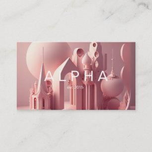 Modern blush pink architectural design  business card