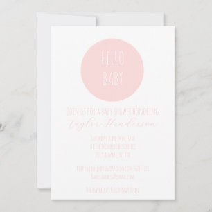 Modern Blush Pink Baby Shower Invitation
