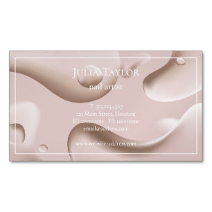 Modern Blush Pink Beauty Salon Nail Artist Magnetic Business Card