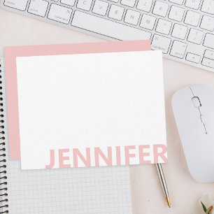 Modern Blush Pink Bold Monogram Card