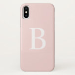 Modern Blush Pink Bold Typography Monogram iPhone X Case<br><div class="desc">Modern Blush Pink Bold Typography Monogram iPhone Case | Add your own monogrammed initial to this customisable iPhone case. It features white bold typography with a blush pink background. This modern iPhone case will be perfect as a personalised gift. Other colours are available.</div>