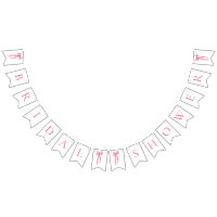 Modern Blush Pink Bow Bridal Shower Bunting Banner