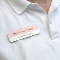 Modern Blush Pink Brown White Title Pin Magnetic