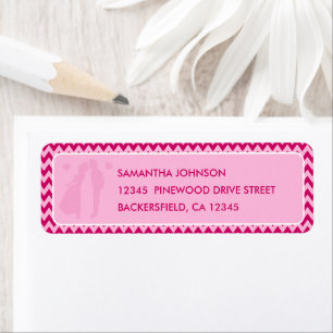 Modern Blush Pink Chevron Wedding Return Address