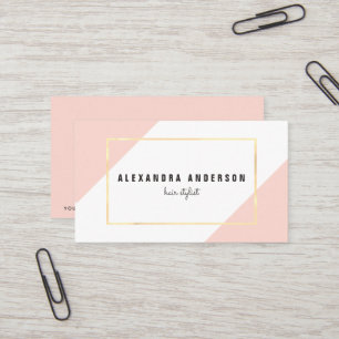 Modern Blush Pink Colour Blocks Business Card