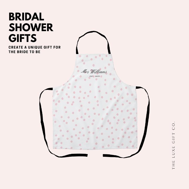 Modern Blush Pink Confetti Bride to Be Apron (Creator Uploaded)