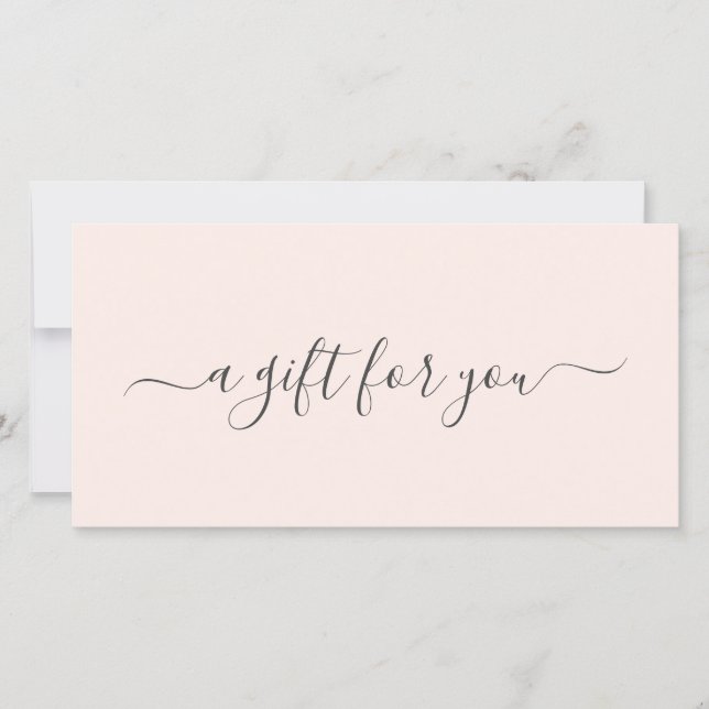 Modern Blush Pink Elegant Gift Certificate (Front)