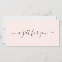 Modern Blush Pink Elegant Gift Certificate