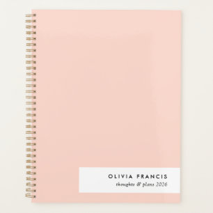 Modern Blush Pink Feminine Minimalist Simple 2026 Planner