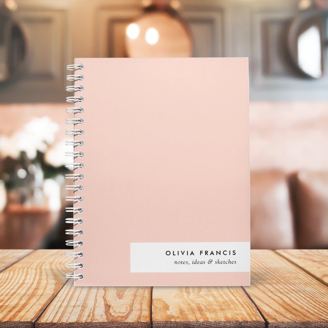 Modern Blush Pink Feminine Minimalist Simple Notebook (Creator Uploaded)