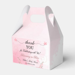 Modern Blush Pink Floral Baby Shower Thank You Favour Box