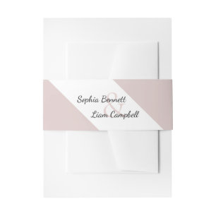 Modern blush pink floral invitation belly band