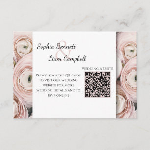 Modern Blush Pink flower elegant script  Enclosure Card
