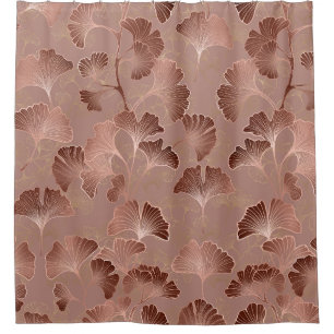 Modern Blush Pink Ginkgo Leaf Luxury Pattern Shower Curtain