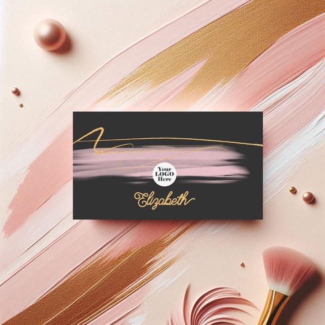 Modern Blush Pink & Gold Elegant Business Branding Card (Modern Blush Pink and Gold Elegant Business Branding Business Card)
