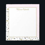 Modern Blush Pink Gold Marble Terrazzo Pattern Notepad<br><div class="desc">Modern Blush Pink Gold Marble Terrazzo Pattern Notepad</div>