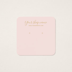 Modern blush pink gold stud earring display square