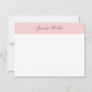 Modern Blush Pink Handwritten Script Name Text Card
