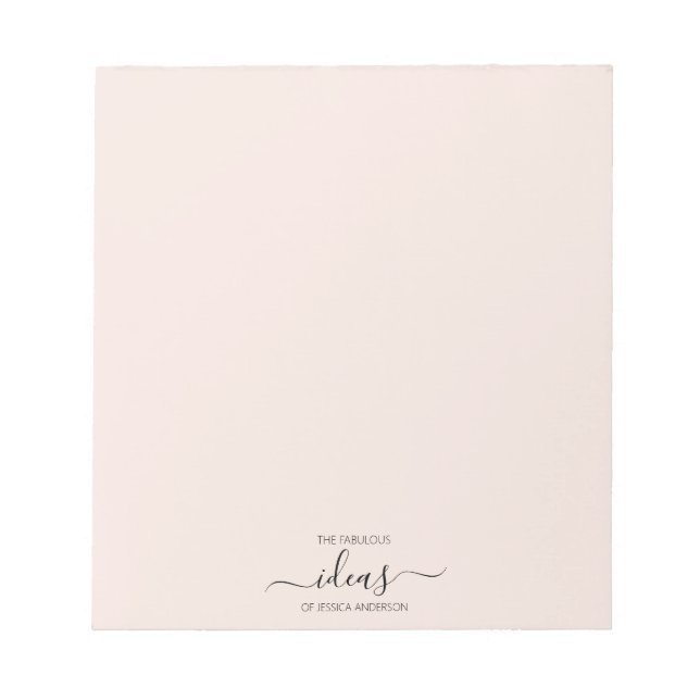 Modern blush pink ideas name paper pad (Front)