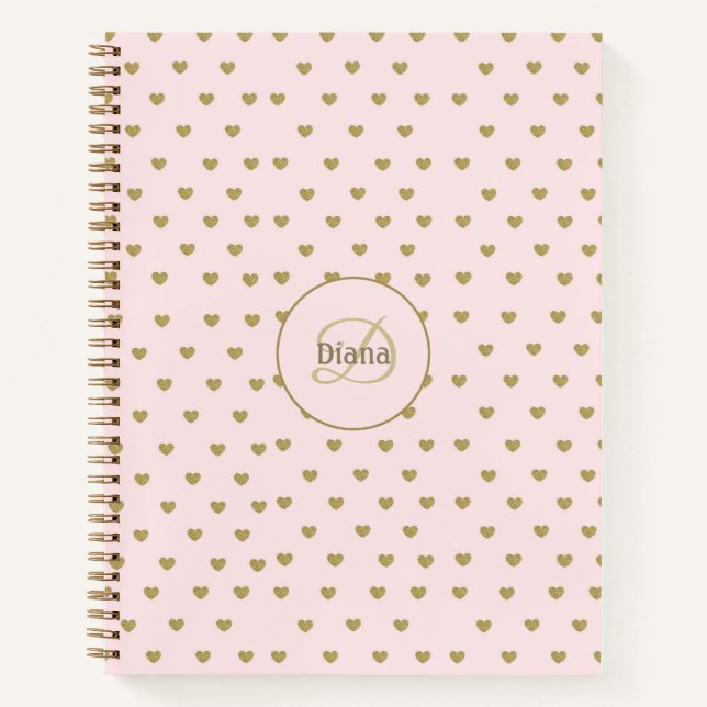 Modern Blush Pink Initials Monogram elegant Notebook (Front)