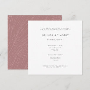 Modern Blush Pink Line Wedding Dinner Rehearsal Invitation