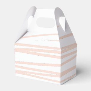 Modern Blush Pink Lines Abstract Art Favour Box