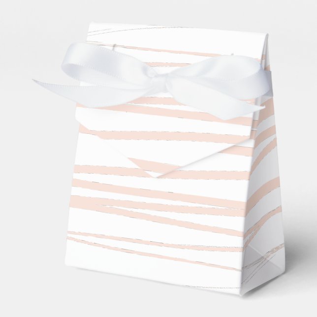 Modern Blush Pink Lines Abstract Art  Favour Box (Front Side)