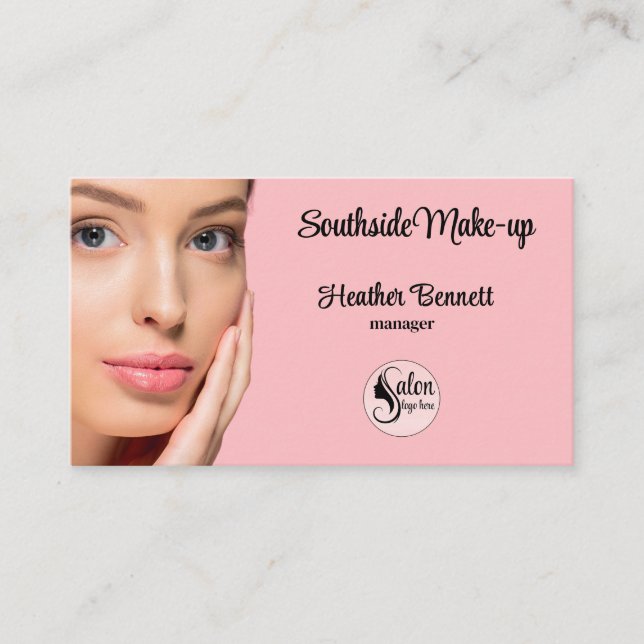 Modern Blush Pink Makeup Artist Business  Business Card (Front)